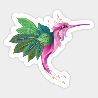 Hummingbird Flower Sticker